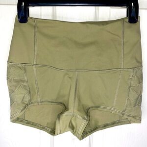 Victoria's Secret Sport Olive Green Athletic Shorts High-Waisted Stretch, Size S